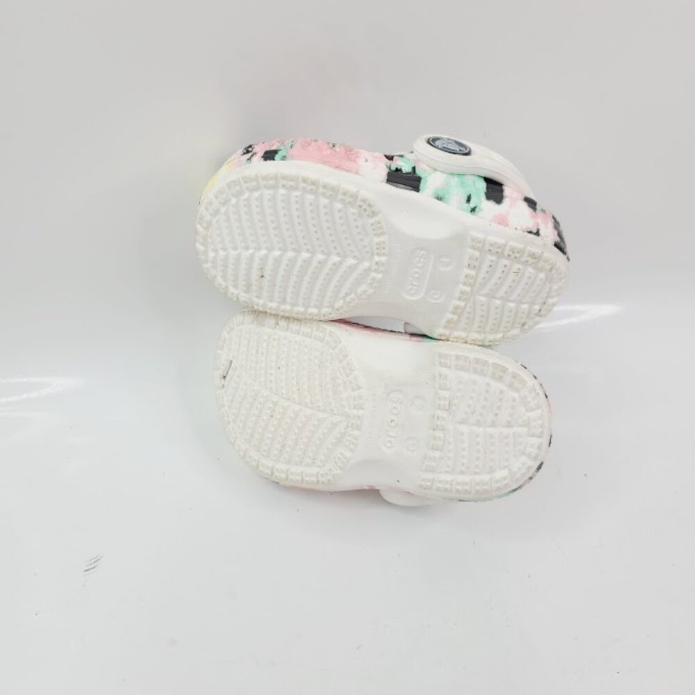 Crocs Girl's Multicolor Classic Tie Dye Adjustable Slip-On Casual Clogs Size‎ 4 - Picture 5 of 7